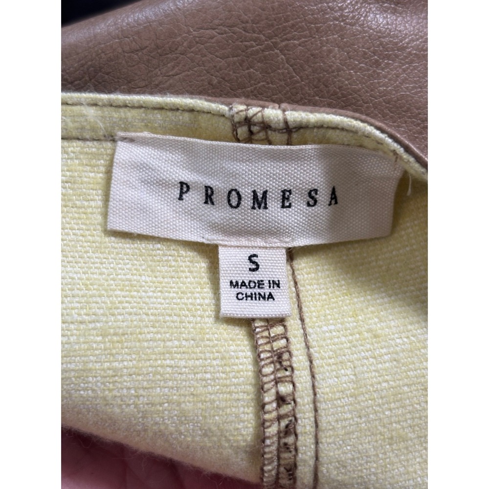 Promesa Camel Faux Leather Mini Skirt Front Zip Tassel Western Boho | Small - Picture 4 of 8